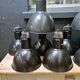 Industrial vintage factory pendant lamp, enamelled metal, 60s