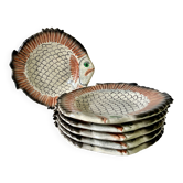 Lot of 6 zoomorphic fish plates.