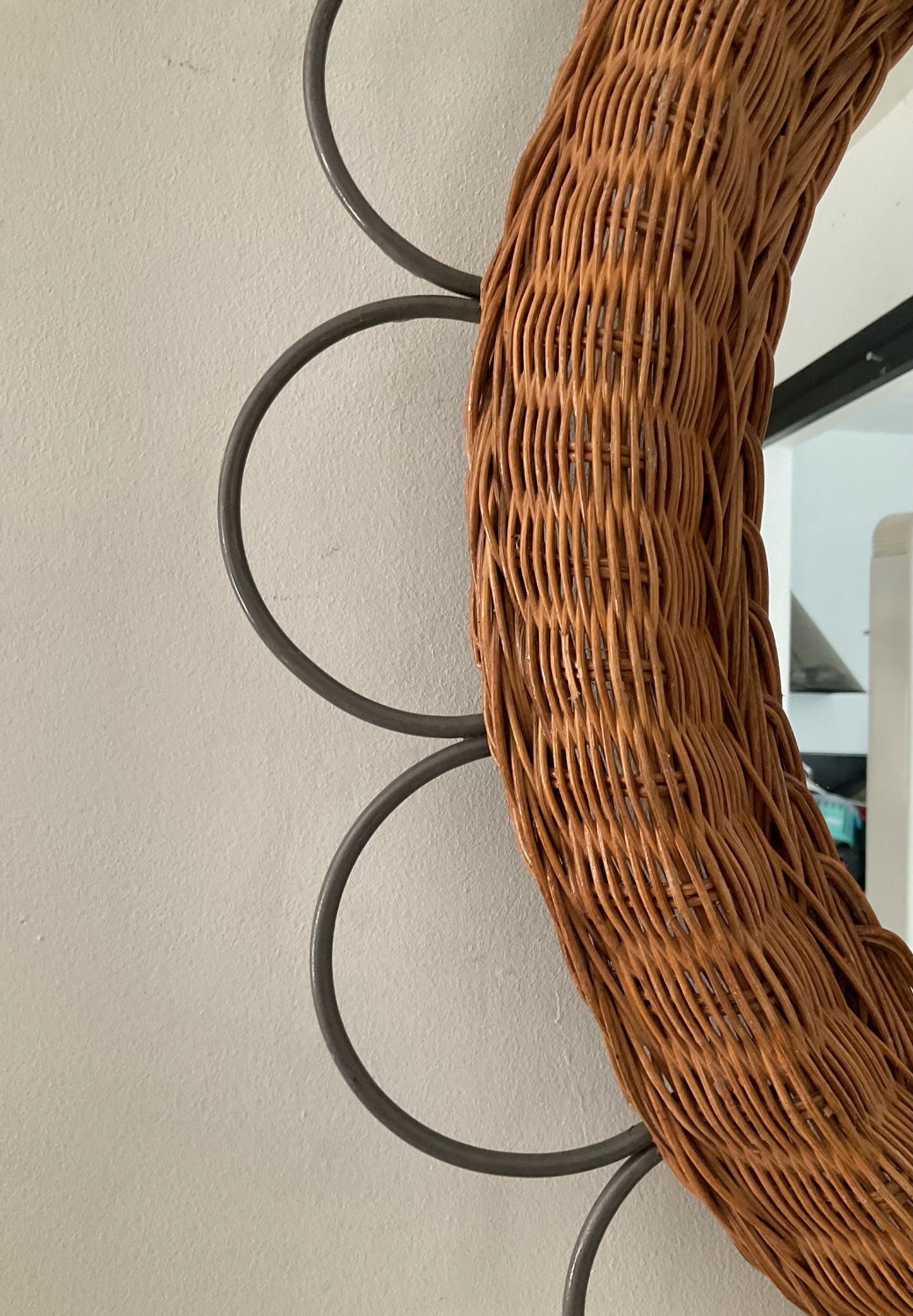 Miroir vintage en rotin