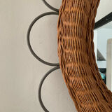 Vintage rattan mirror