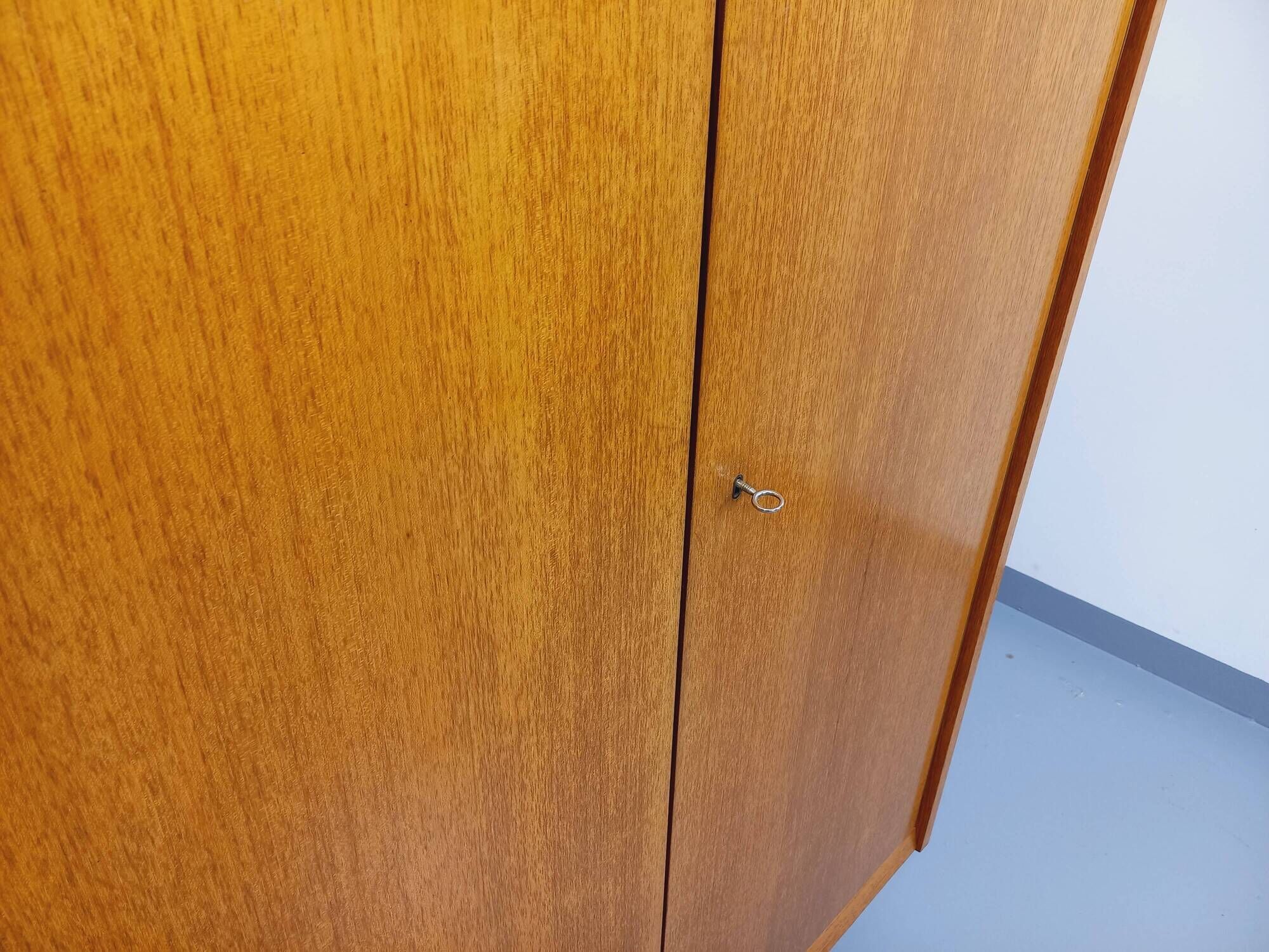 Vintage Scandinavian-style teak wardrobe from the 1960s
