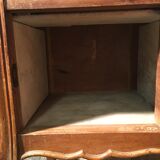 Walnut and marble bedside table