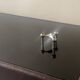 Vintage design coffee table in brown leather and black glass, Steiner France 1970.
