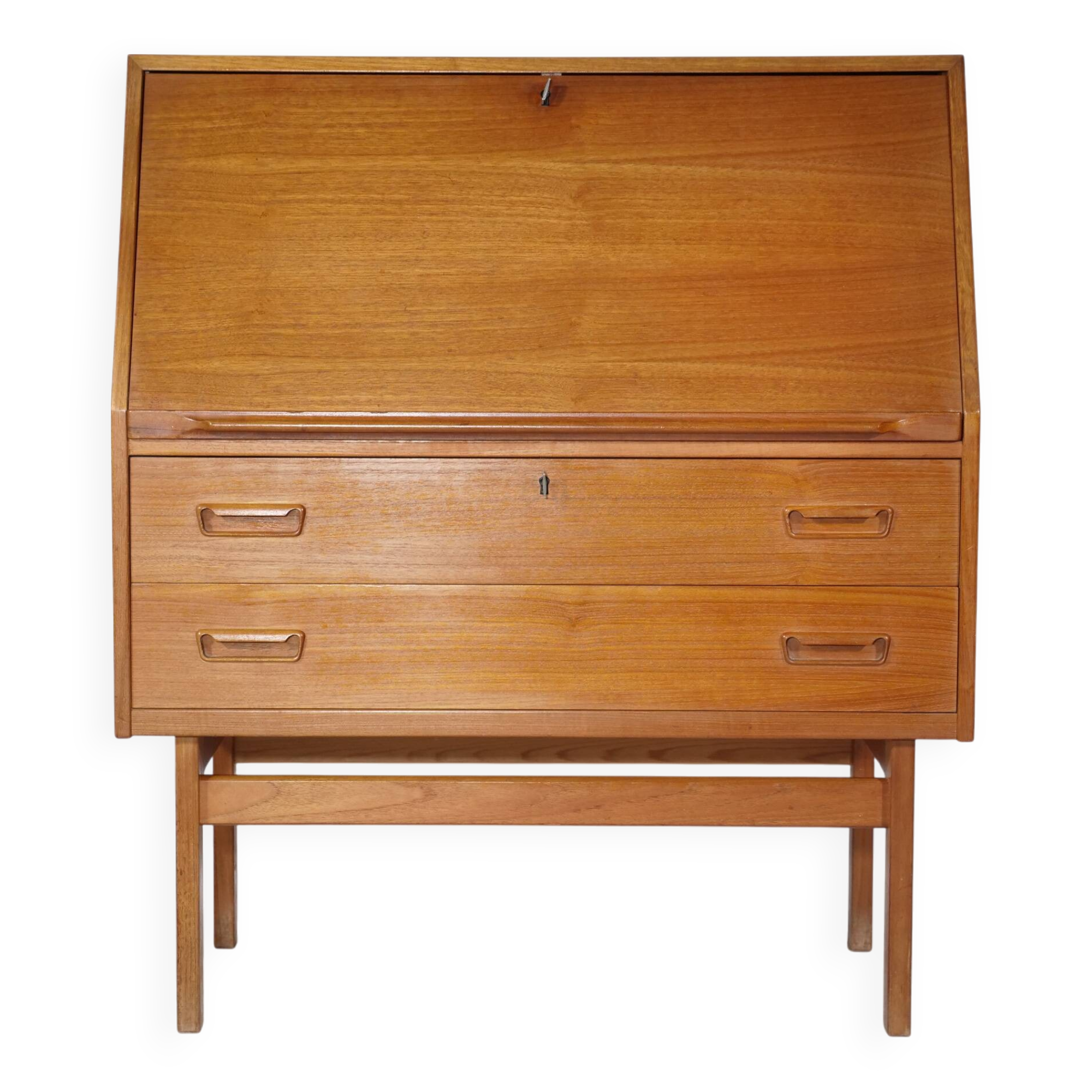 Danish Design Teak Secretary Desk 1960s Office Cabinet, Model 68,
