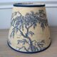 Jouy fabric lampshade, blue, tree pattern, leaves