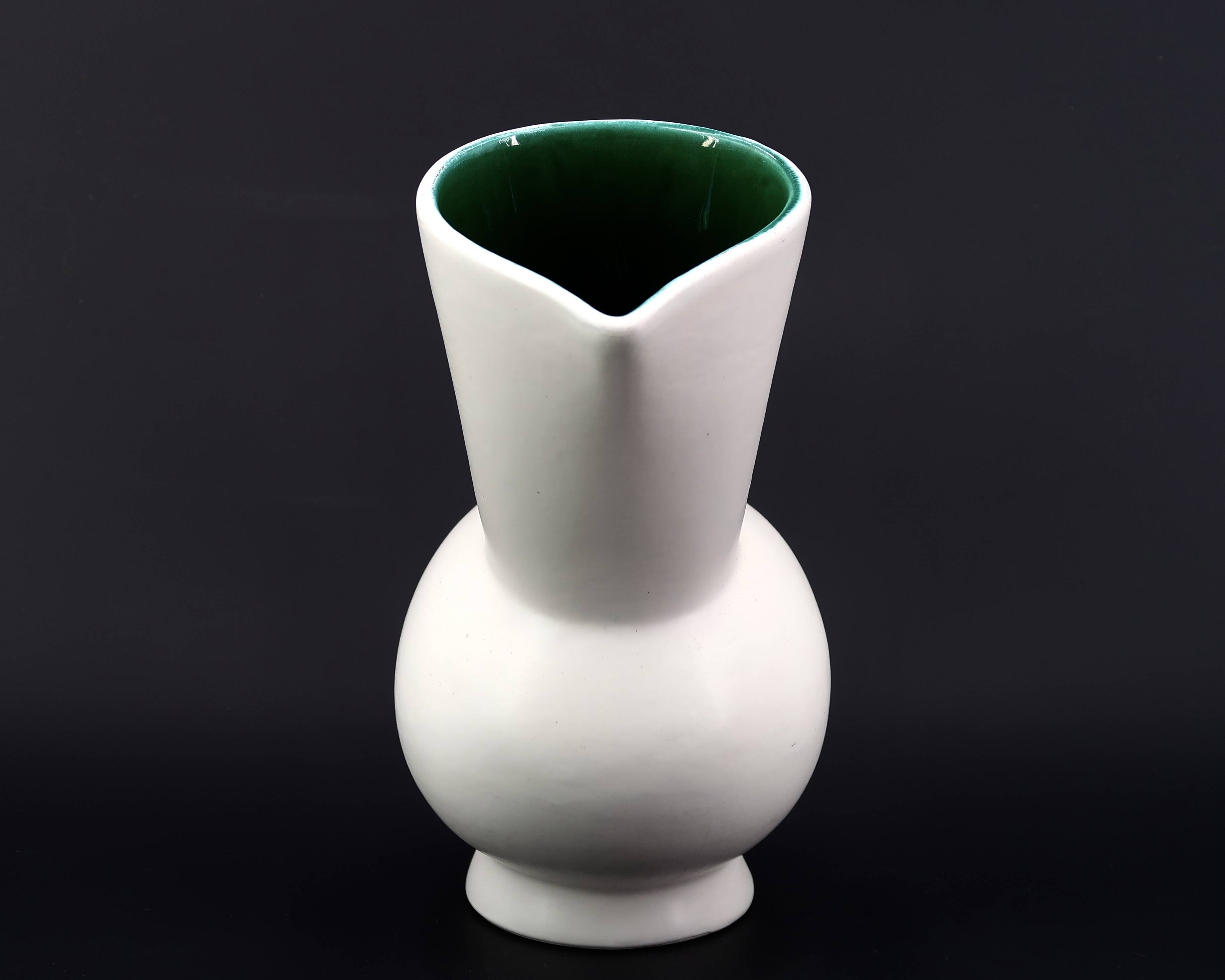 White ceramic pitcher by André Baud, Vallauris 1960s
