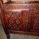 Wedding chest Afghan XIX folk art furniture carved wood
