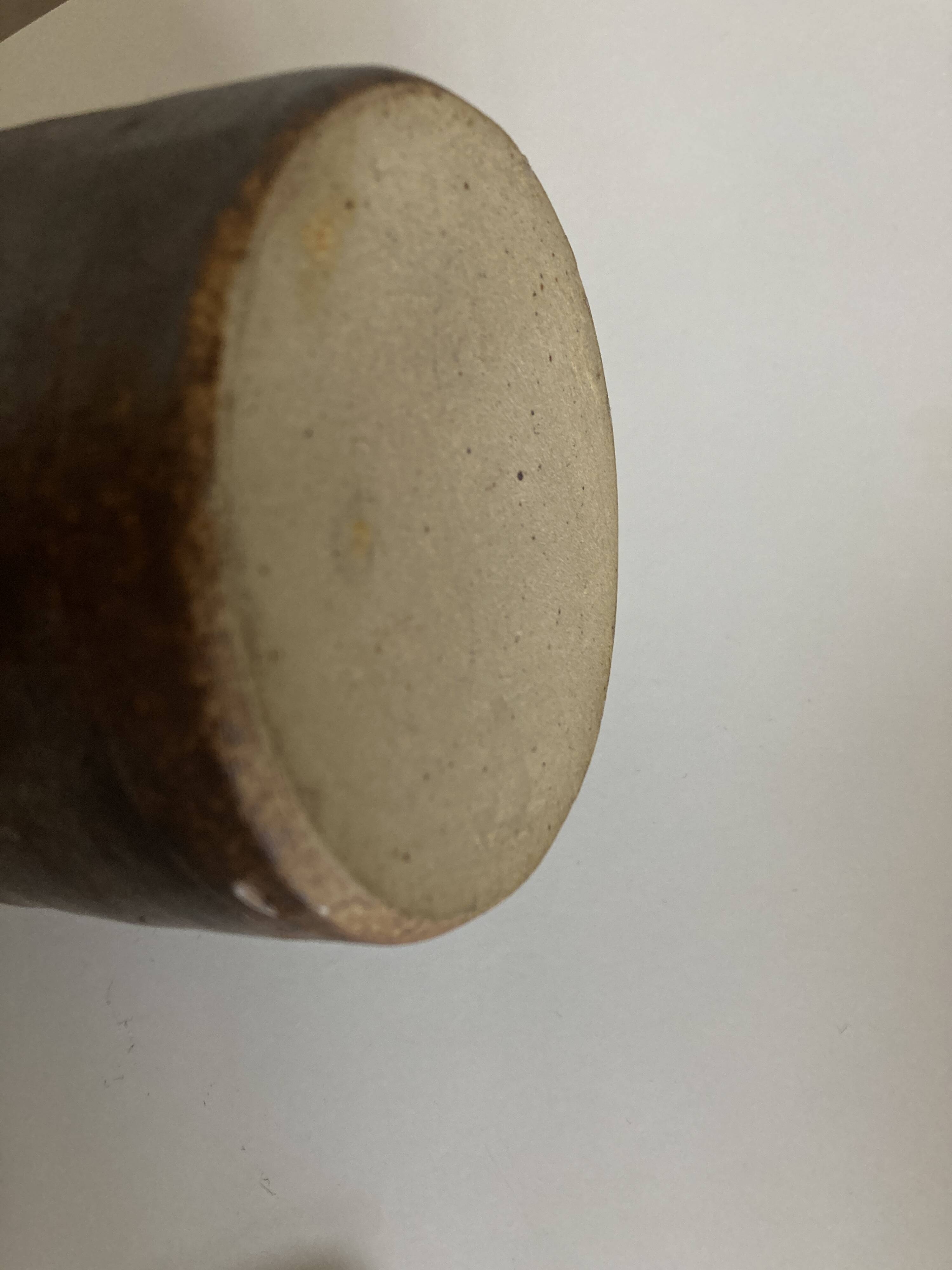 potter's pitcher vase in sandstone turned with coil Puisaye 1970