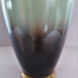 Vintage earthenware vase gold border marked Germany
