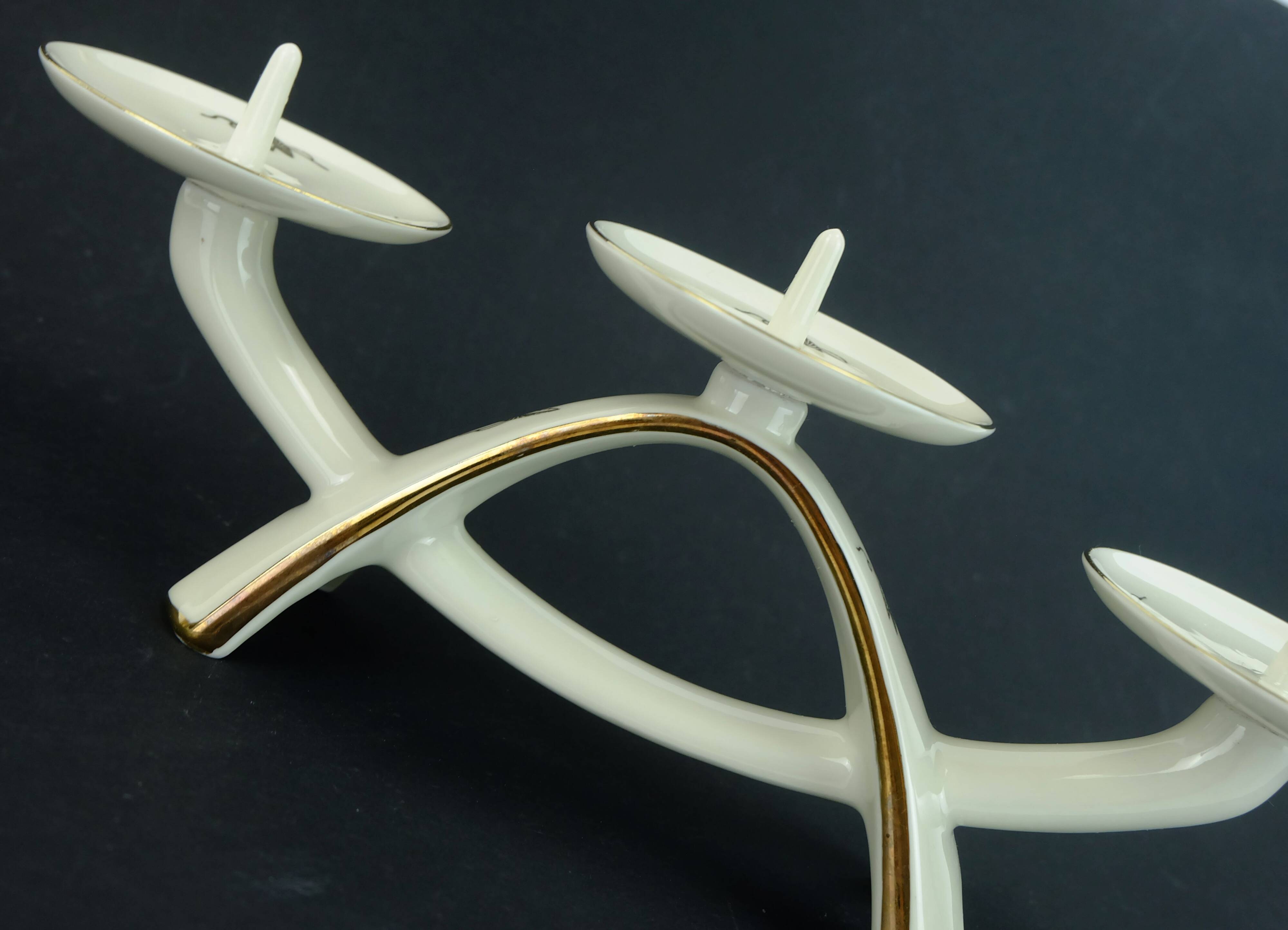 Mid century porcelain candle holder alka-kunst bavaria decor 'peking'