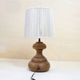 Small wooden lamp and its rope lampshade.