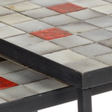 Mado jolain suite of two nesting tables ceramic and metal h : 42 l : 41 p : 41 cm