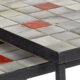 Suite de deux tables gigognes céramique et métal mado jolain