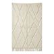 Berber wool rug with abstract white patterns