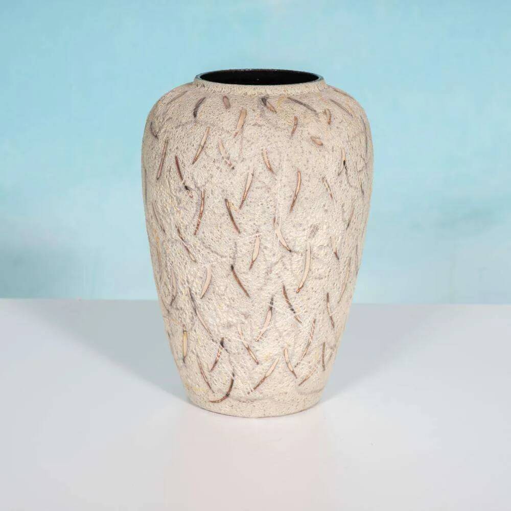 Vintage ceramic vase with glossy lava glaze, foreign vase from the 1960s.