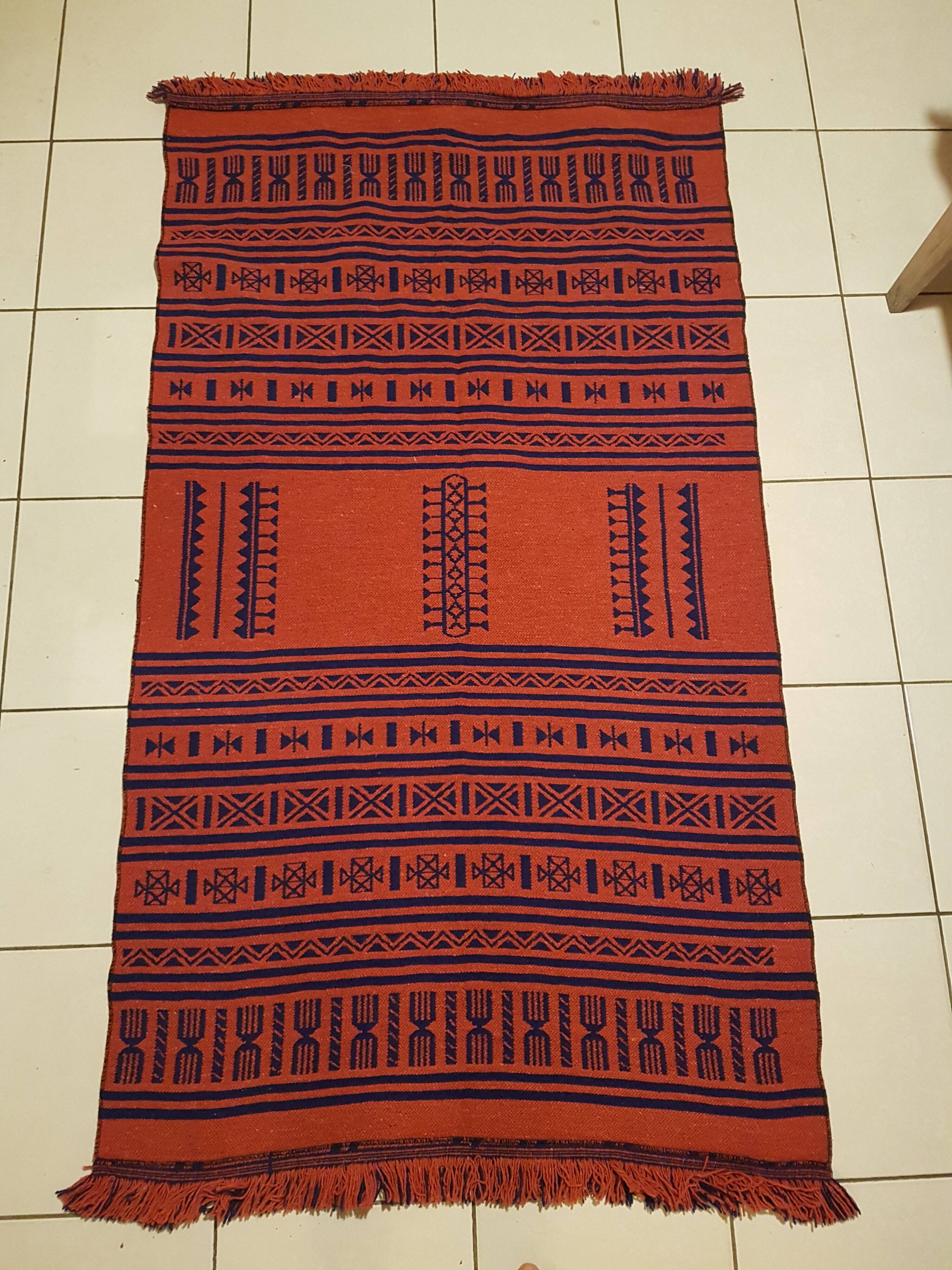 Tapis kilim aztéque 99x183cm fait main
