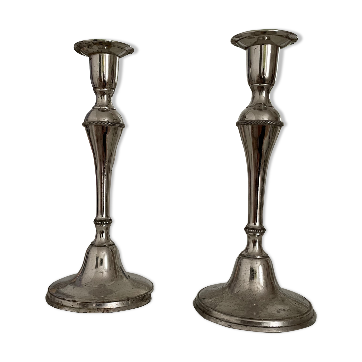 Pair of silver metal wiggles 50s