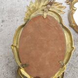 Paire d'appliques en bronze doré et miroir de style Louis XV