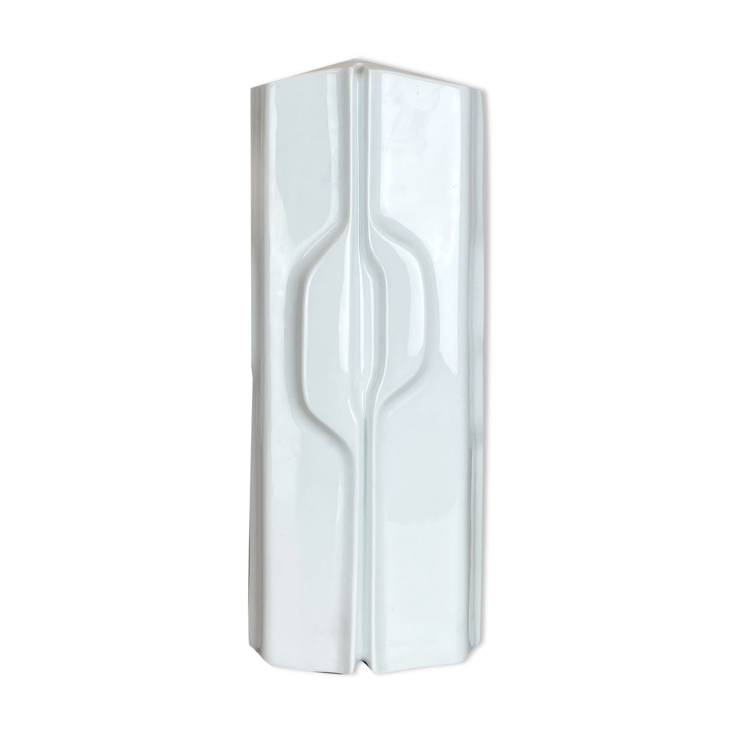 Large Op Art Vase Porcelain German Vase by Fürstenberg Ceramics, Germany, 1970s