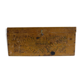 Ancient rice starch wooden case trunk W. Paterson, france