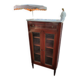 Bookcase forming showcase styleLouis XVI marble top