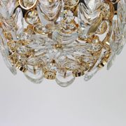 Small golden brass suspension with crystal glass inlay by Palwa, Germany, 1970s.