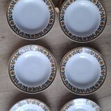 Set of 6 plates Mitteteich Bavaria gold flowers