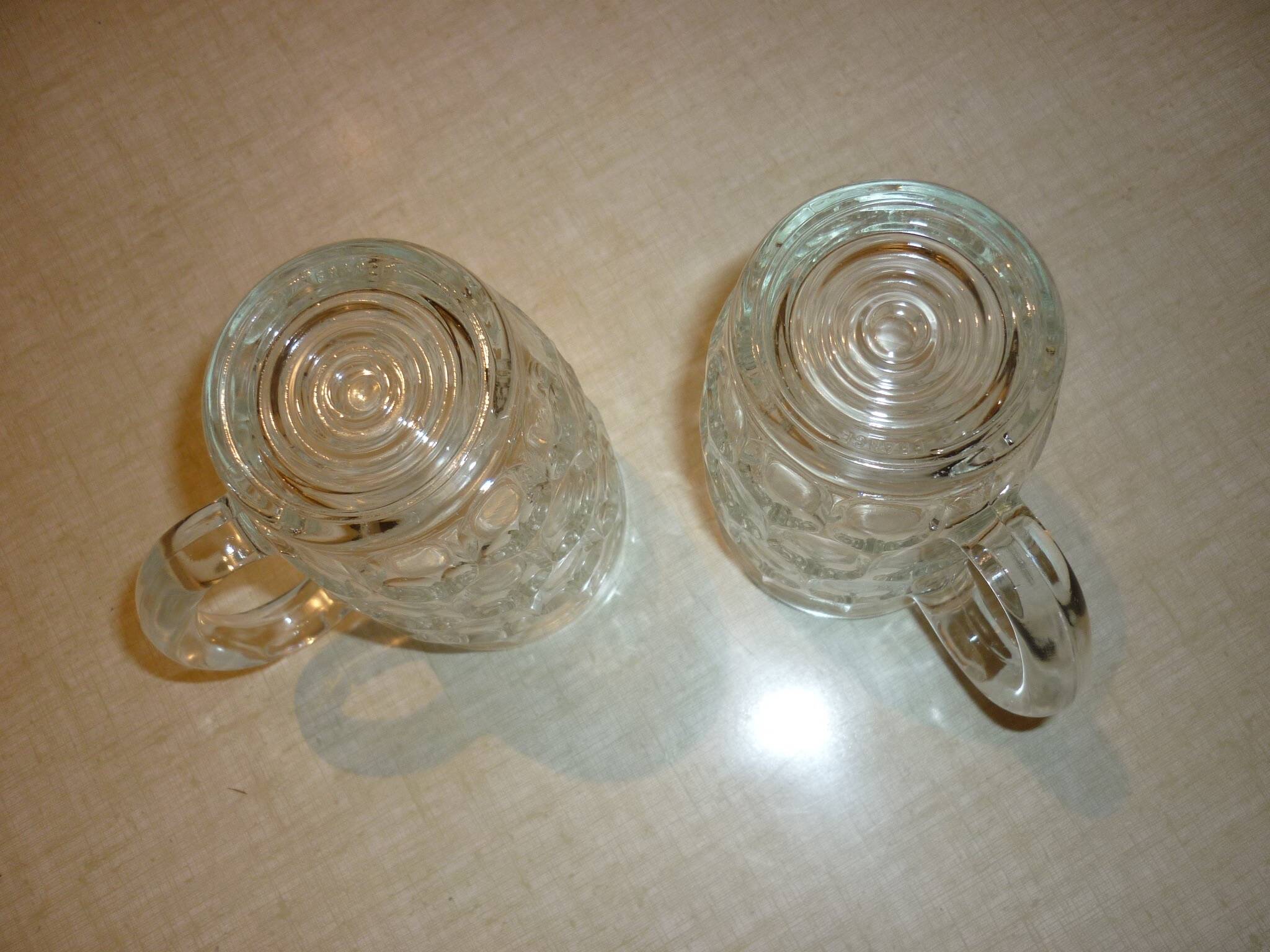 Large glass beer mugs
