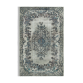 Hand-knotted carved anatolian 1980s 200 cm x 320 cm grey carpet