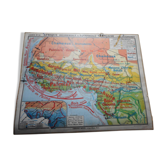 Hatier school map No.51 West Africa and Equatorial France by Pierre Deffontaines