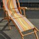 Chaise longue, chilienne vintage ton orangé