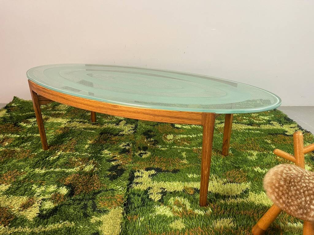 Magnificent Mid-Century Ib Kofod-Larsen Oval Coffee Table in Rosewood & Etc