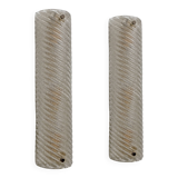 Pair of Barovier & Toso Style Modern Murano Glass Smoked Twisted Sconces