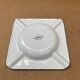 Old ashtray aubecq white enameled metal decor flowers & stars vintage