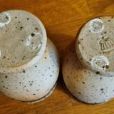 Ensemble de 2 verres à pied en grès pyrité La Borne