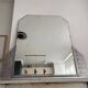 Vintage hammered metal mirror, France art deco 1930