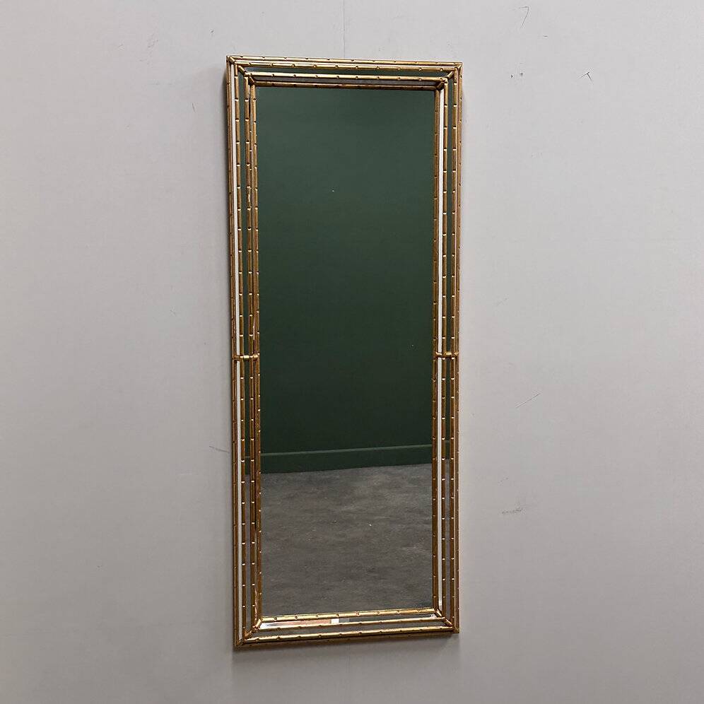 Gilt faux-bamboo wall mirror, Italy, 1970s.