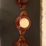 3 two-tone stoneware bowls with handles