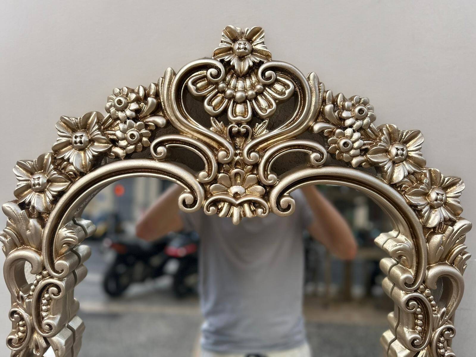 Golden wooden mirror