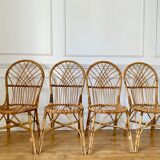 4 vintage rattan chairs