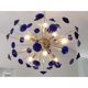 Blue “coni” murano glass sputnik oval chandelier