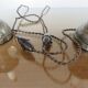 Pair of hammered raw steel and leather lamps 40 50s