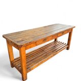 Grande table/comptoir de drapier en hêtre 1900's