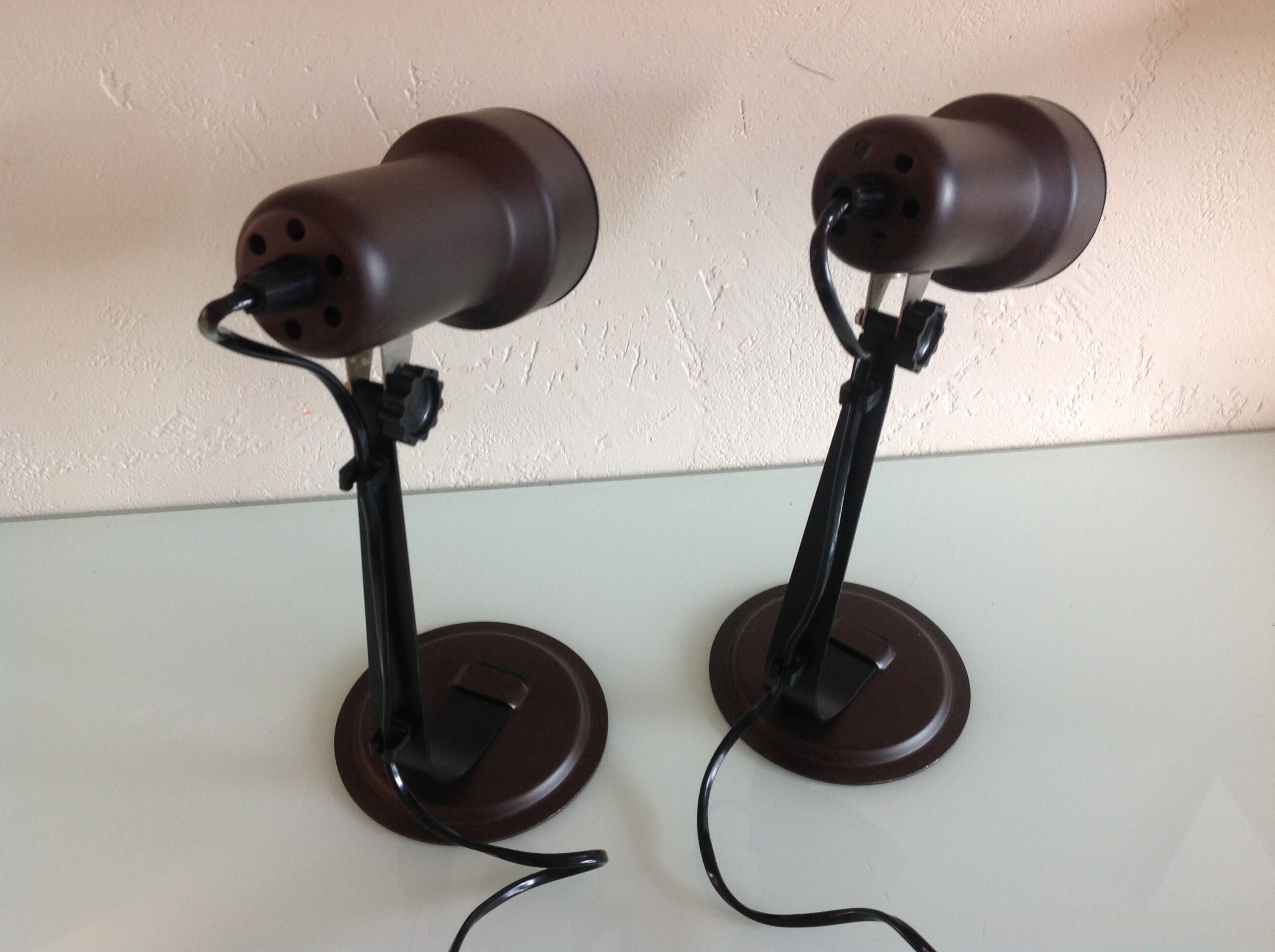 Pair of bedside lamps Metal vintage 70s spots