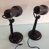 Pair of bedside lamps Metal vintage 70s spots