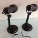 Paire de lampes de chevets spots en métal vintage années 70