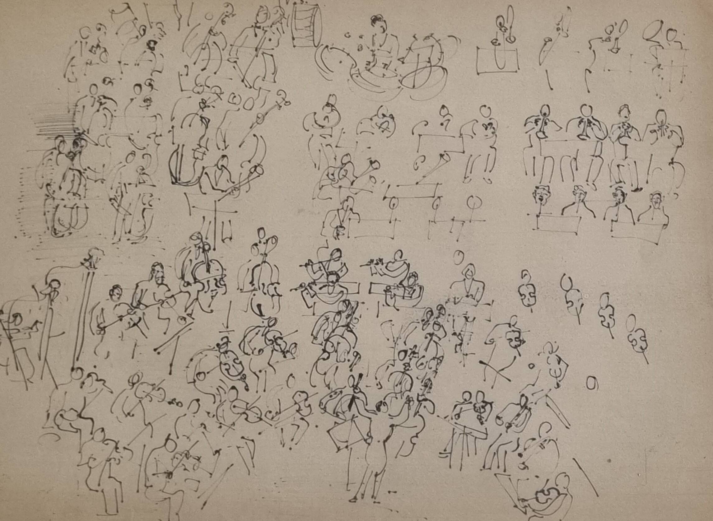 Heliogravure after Raoul Dufy – orchestra in performance (42 x 34 cm)