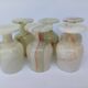 set of 6 small wine glasses in green alabaster stone