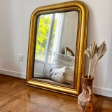Miroir ancien Louis-Philippe perlé 108 × 78cm