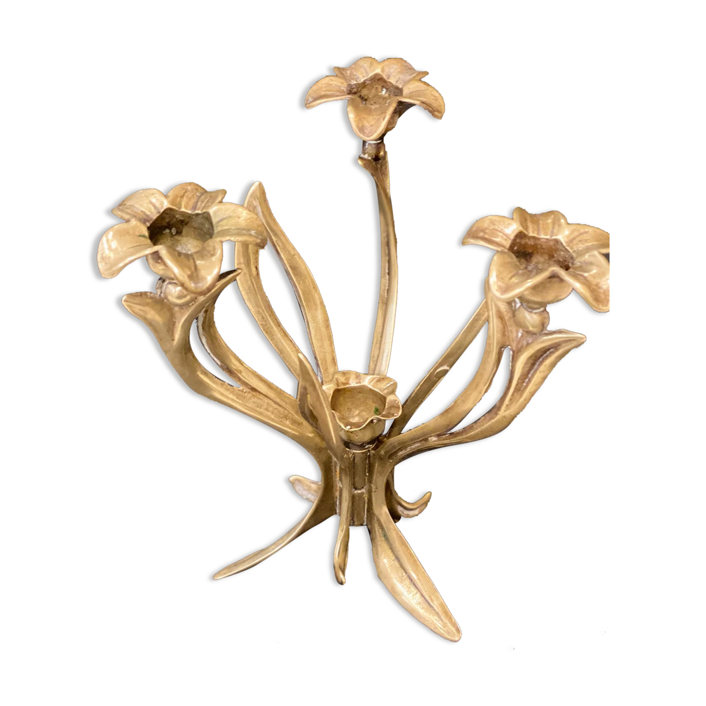 Art nouveau brass chandelier